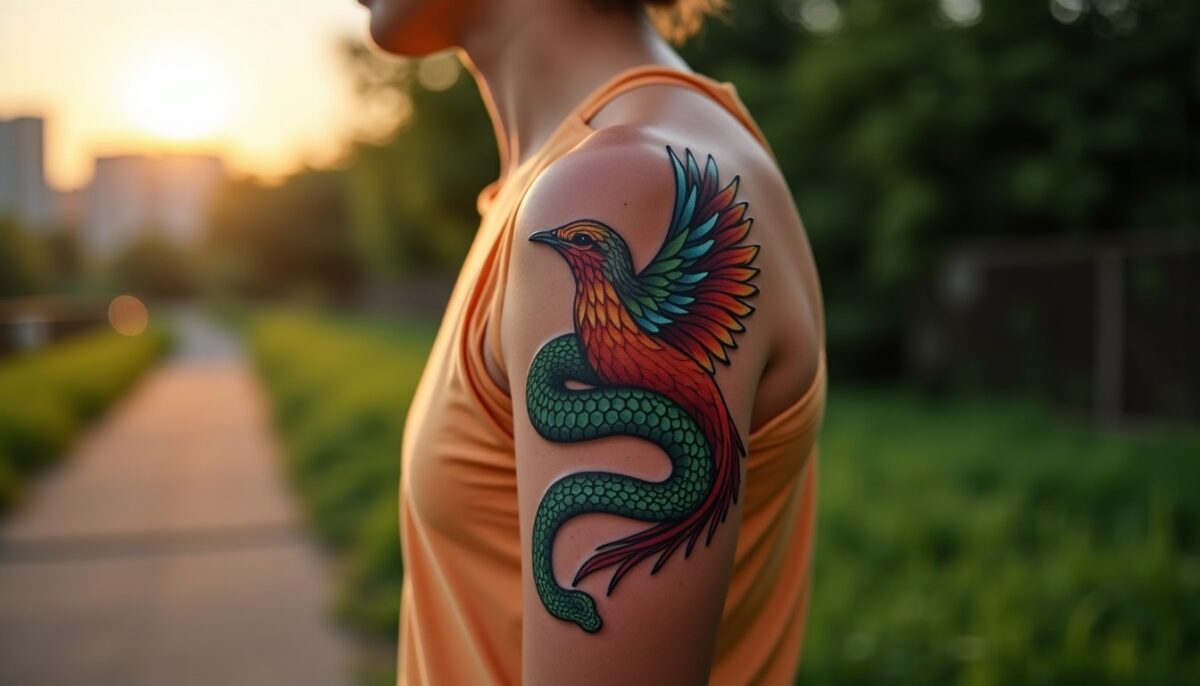 Tatouage de phénix et serpent : décryptage symbolique croisé et significations profondes