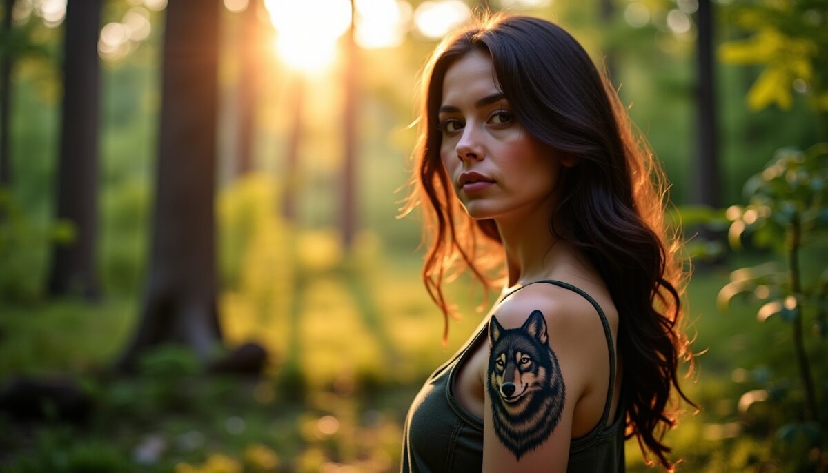 Que symbolise un tatouage de louve chez une femme ?