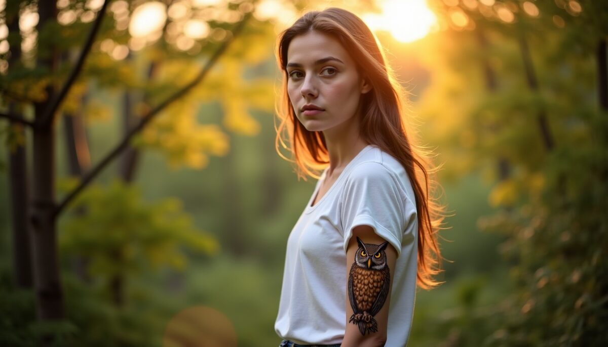 Tatouage de hibou : entre sagesse ancestrale et mystère envoûtant